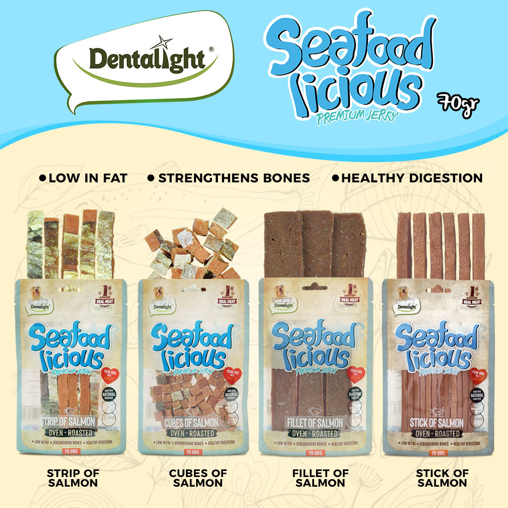 Dentalight Seafood Licious Premium Jerky Snack-Treats